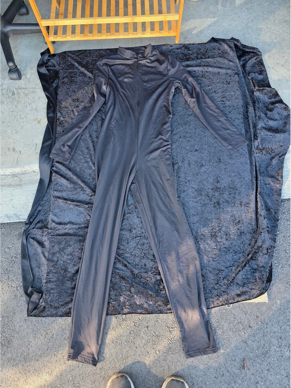 Black Long Sleeve Full Body Jumpsuit